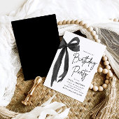 Elegante Waterverf Black Bow verjaardagsfeestje Kaart