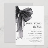 Elegante Waterverf Black Bow Vrijgezellenfeest Kaart (Voorkant / Achterkant)