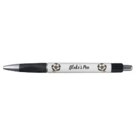 Elegante Waterverf Black Floral Naam Pen