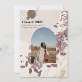 Elegante Waterverf blad Afstuderen foto Kaart (Voorkant)
