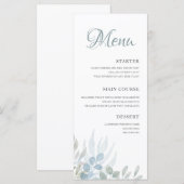 Elegante Waterverf Blad Bruiloft Menu (Voorkant / Achterkant)