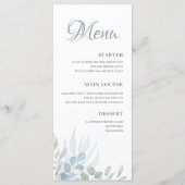 Elegante Waterverf Blad Bruiloft Menu (Voorkant)