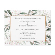 Elegante waterverf blad gouden bruiloft