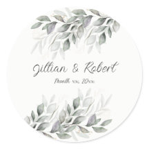 Elegante Waterverf Bladeren Bruiloft
