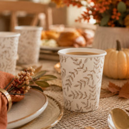 Elegante waterverf bladeren herfst papieren bekers