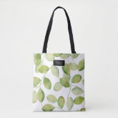 Elegante waterverf bladeren patroon gepersonalisee tote bag (Voorkant)