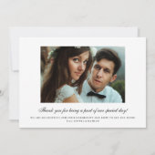 Elegante Waterverf bladeren | Twee foto's bruiloft Bedankkaart (Achterkant)