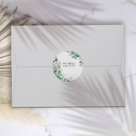 Elegante waterverf bladerenstickers ronde sticker