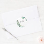 Elegante waterverf bladerenstickers ronde sticker (Envelop)