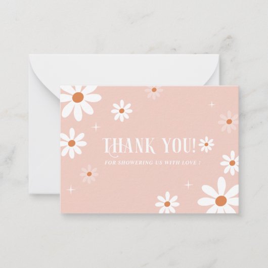 Elegante Waterverf Blauw Bloemen Baby shower Note Notitiekaartje (Voorkant)