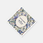 Elegante Waterverf Blauw Bloemen Bruiloft Servet (Hoek)