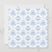 Elegante waterverf blauw bloemen brunch en bubbl kaart (Achterkant)