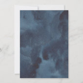 Elegante waterverf blauw bloemendoop kaart (Achterkant)