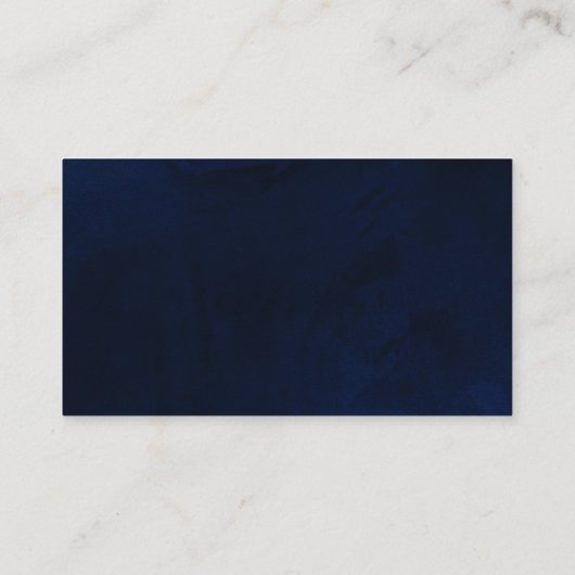 Elegante Waterverf Blauw Goud Huwelijksregister Informatiekaartje (Achterkant)