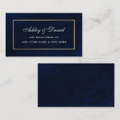 Elegante Waterverf Blauw Goud Huwelijksregister Informatiekaartje (Voorkant / Achterkant)