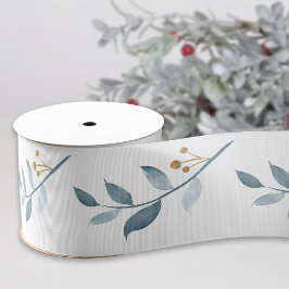 Elegante Waterverf blauw groen Grosgrain Lint