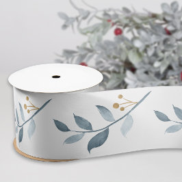 Elegante Waterverf blauw groen Satijnen Lint