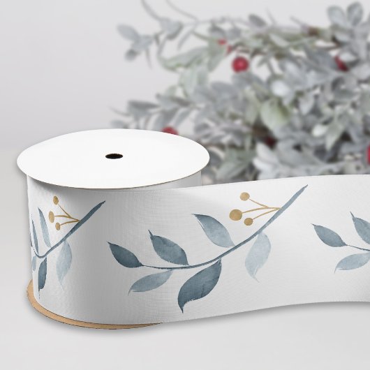 Elegante Waterverf blauw groen Satijnen Lint