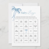 Elegante Waterverf Blauw Lint Bow Boy Baby shower Feestdagenkaart (Voorkant)