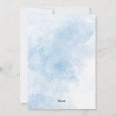 Elegante Waterverf Blauw Lint Bow Boy Baby shower Feestdagenkaart (Achterkant)