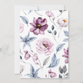 Elegante Waterverf blauw roze Floral Baby shower Kaart (Achterkant)