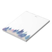 Elegante Waterverf Blauw Roze Winter Fores Notitieblok (Linkerzijde)