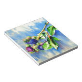 Elegante waterverf blauwe bessen schilderij notitieblok (Schuin)