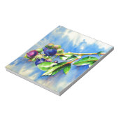 Elegante waterverf blauwe bessen schilderij notitieblok (Linkerzijde)
