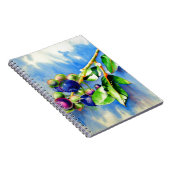 Elegante waterverf blauwe bessen schilderij notitieboek (Rechterzijde)