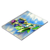 Elegante waterverf blauwe bessen schilderij notitieboek (Linkerzijde)