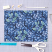 Elegante Waterverf Blauwe Bessen Tissuepapier (Craft)