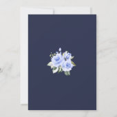Elegante Waterverf Blauwe Bloemen bruiloft Kaart (Achterkant)
