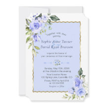 Elegante waterverf blauwe bloemen marineblauwe bru