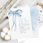 Elegante Waterverf Blauwe Bow Boy Baby shower Kaart