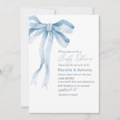 Elegante Waterverf Blauwe Bow Boy Baby shower Kaart (Voorkant)