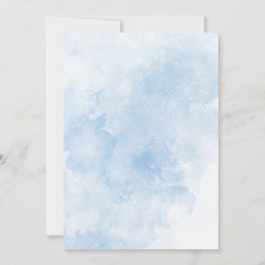 Elegante Waterverf Blauwe Bow Boy Baby shower Kaart (Achterkant)