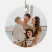 Elegante Waterverf Blauwe Foto Kerst Ornament (Achterkant)