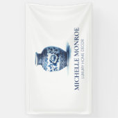 Elegante Waterverf Blauwe Ginger Jar Designer, Dec Spandoek (Verticaal)