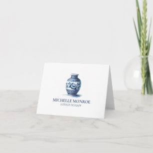 Elegante Waterverf Blauwe Ginger Jar Interieur Des Kaart