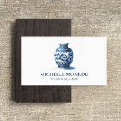 Elegante Waterverf Blauwe Ginger Jar Interieur Des Visitekaartje