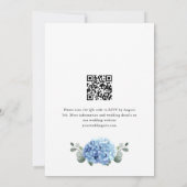 Elegante Waterverf Blauwe Hortensia Flora Wedding Kaart (Achterkant)
