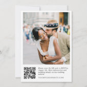 Elegante Waterverf Blauwe Hydrangea Bruiloft QR-co Kaart (Achterkant)