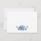 Elegante Waterverf Blauwe Hydrangea Bruiloft QR-co RSVP Kaartje (Achterkant)