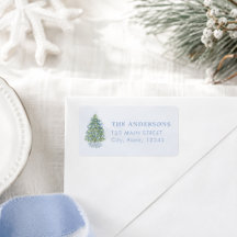 Elegante waterverf blauwe kerstboom Holiday
