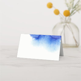 Elegante waterverf blauwe nautische strand bruilof plaatskaartje