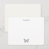 Elegante Waterverf Blauwe Vlinder Gepersonaliseerd Bedankkaart (Voorkant / Achterkant)