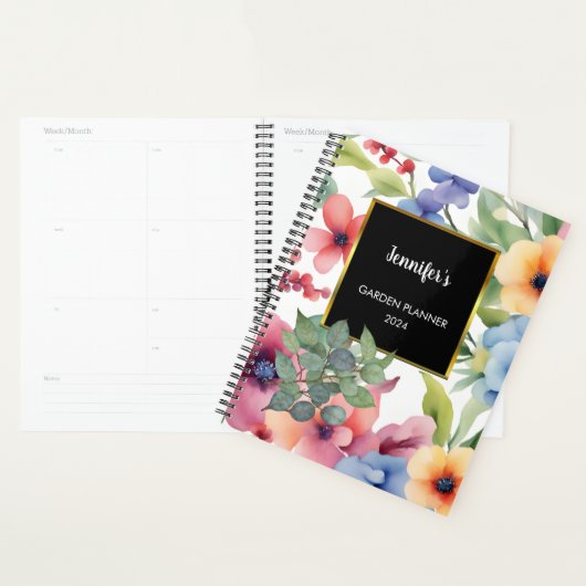 Elegante waterverf bloeit eucalyptus bladeren planner (Display)