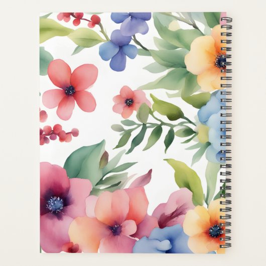 Elegante waterverf bloeit eucalyptus bladeren planner (Achterkant)