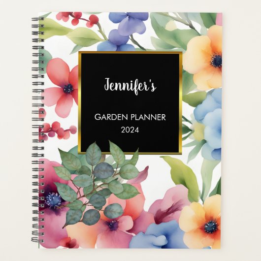 Elegante waterverf bloeit eucalyptus bladeren planner (Voorkant)