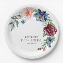 Elegante Waterverf Bloem 100e Verjaardag 